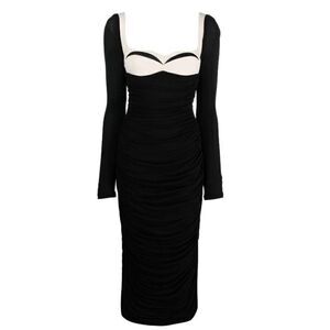 Paris Georgia Talulah Midi Dress in Black & Cream NWT Size Small